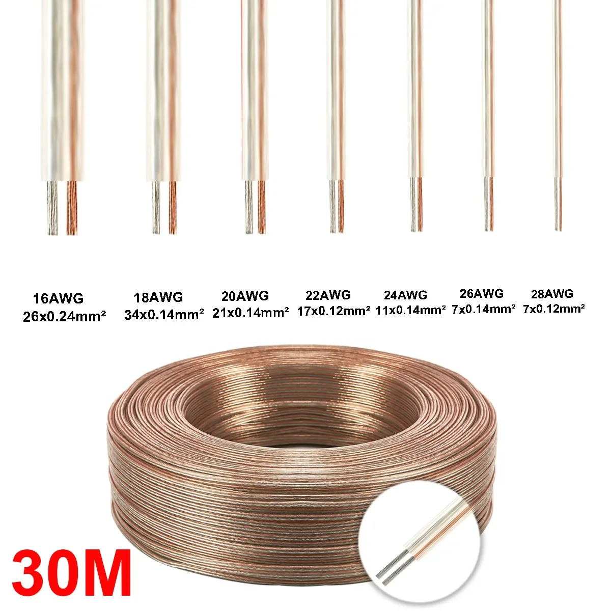 2Pin 12V Electrical wire UL2464 Tinned copper wire LED Extension Cable For COB LED Strip Lamp Bulb Lighting SM JST Connector