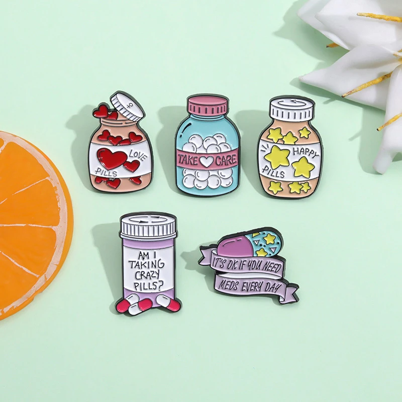 Creative Trendy Cartoon Magic Bottle Oil Drop Lapel Brooch Badge Pin Denim Bag Gift Men Women Fashion Jewelry Accessories
