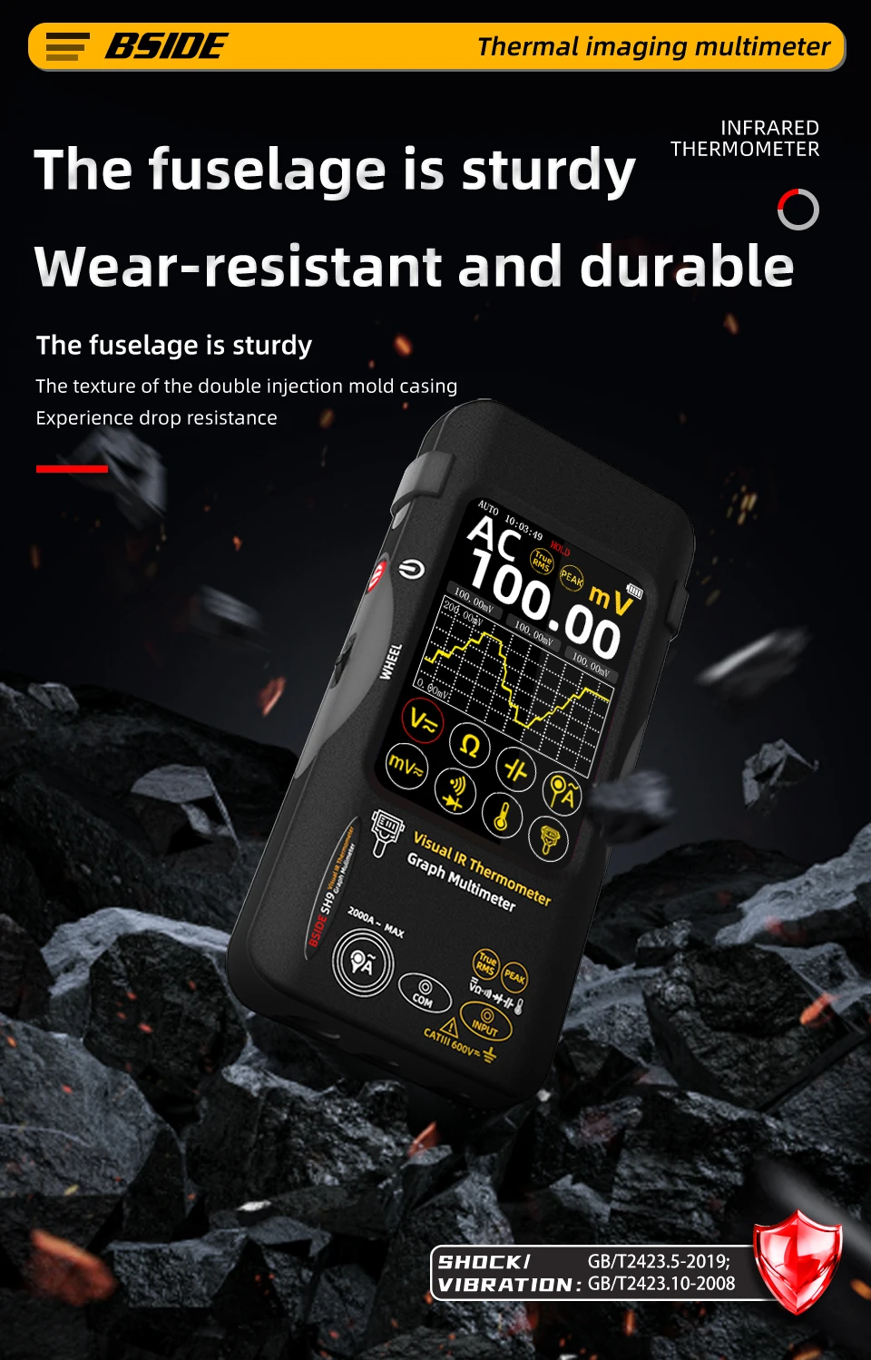 BSIDE SH7 320*320 Thermal Imager Camera 20000 Counts Touchscreen Digital Multimeter 2 in 1 IR Camera for Macro Lens Repair PCB
