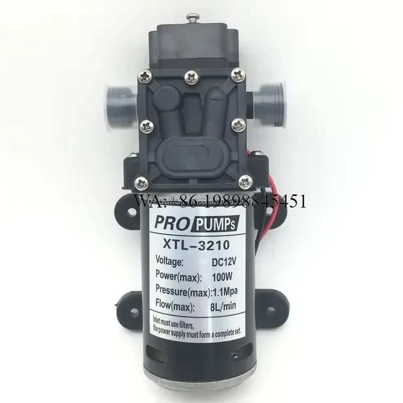 WMWMNU XTL-3210 12V 24V 100W Brushed DC Diaphragm Water Pump 8L 1.1Mpa for Agricultural Spray Car Wash