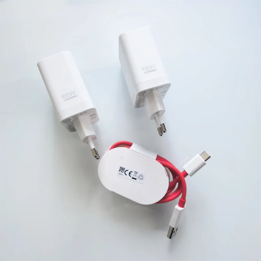 

Для Oneplus 1+13 100 Вт Зарядное устройство SuperVOOC Вилка для быстрой зарядки Адаптер европейского стандарта USB-кабель типа C Для 1+ 13R 12 11 10 13 Ace5 Pro Nord 4