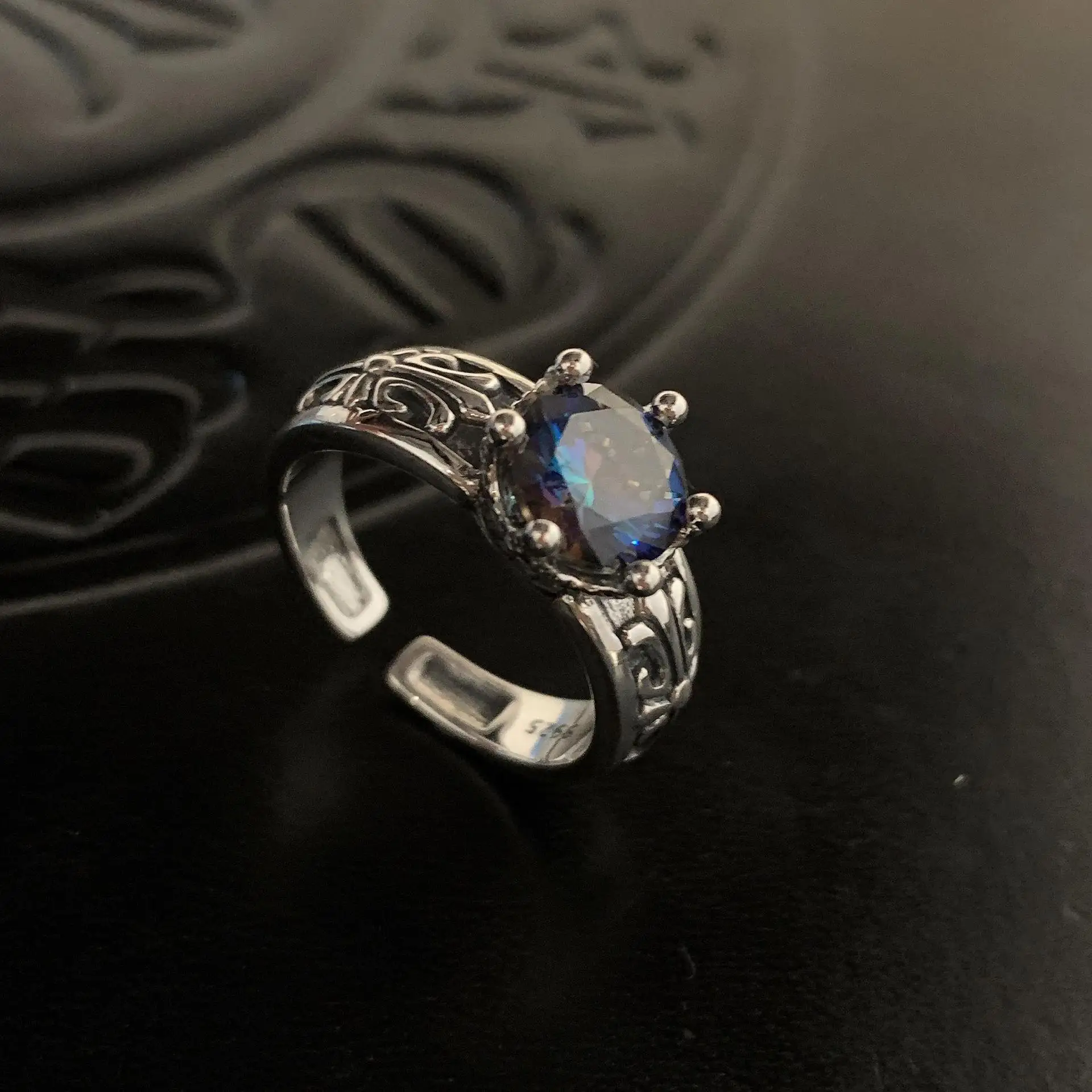New Arrival Retro Crown Devil Shiny CZ Zircon Star Thai Silver Female Party Ring Jewelry For Women Never Fade Cheap Gifts