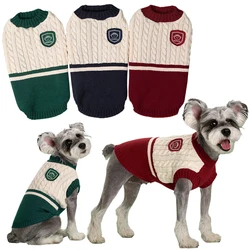 College Style Pet Clothes for Dog Cat Sweater Warm Puppy Outfits for Small Medium Dogs Jacket Chihuahua French Bulldog Pug Vest