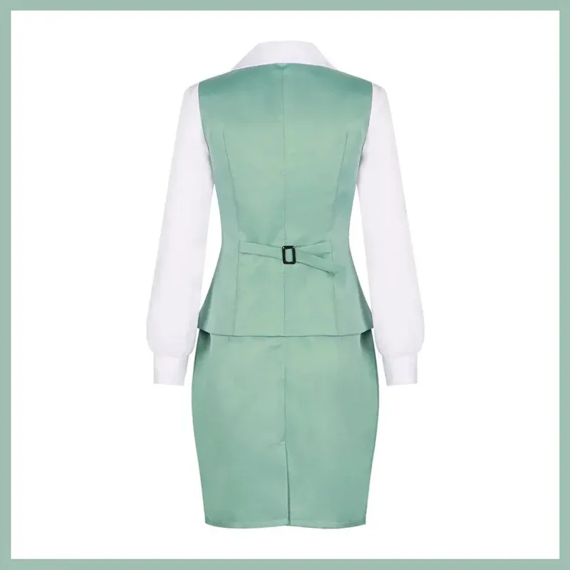 CyAnime SPY×FAMILY Yor Forger Yor Briar Cosplay Costume Thorn Princess Wig Green Work Uniform Skirt Adult Woman Sexy Daily Suit