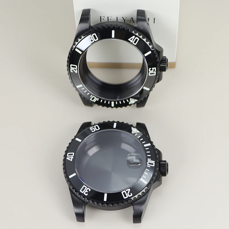 

Black 40mm SUB Ceramic Insert Watch Case 120clicks Bezel For Seiko NH35 NH34 NH36 NH38 Miyota 8215 ETA 2824 Movement 28.5mm Dial