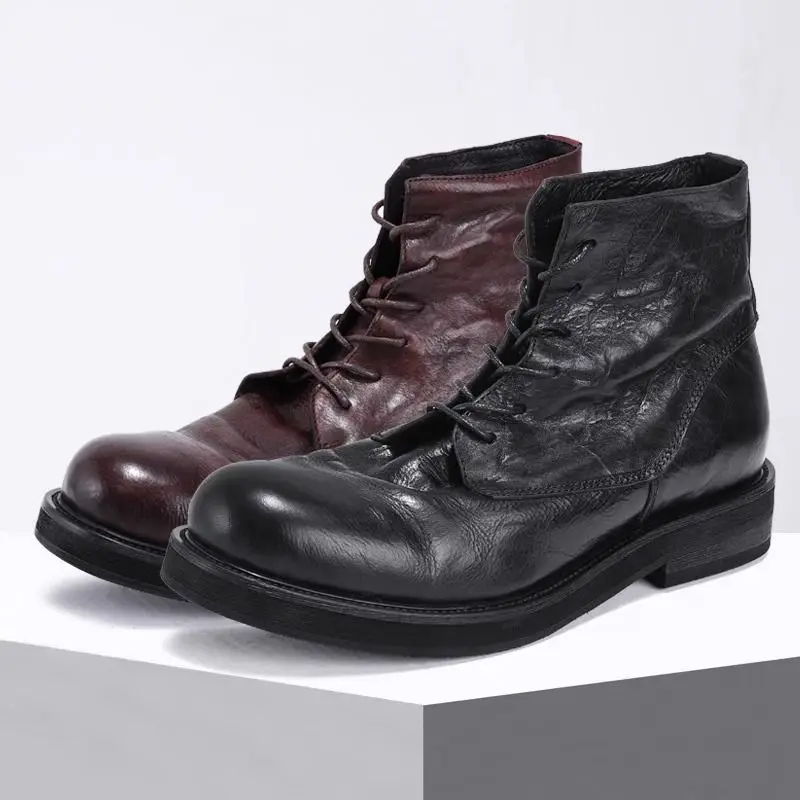 

Trendy Briti Sle Boots Men's High Top Workwear Motorcycle ort Tube Boots Thi Bot Chelsea Boots Winter Wear