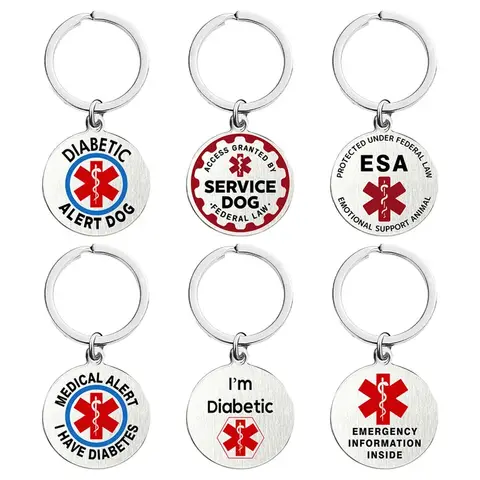 Service Pet ID Tag- Emotional Support Animal (ESA) Red Medical Alert Symbol and Federal Protection.Collar Harness Vest