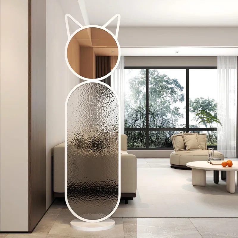 Glass Screen Partition Living Room Modern Simple Folding Mobile Partition Wall Nordic Wrought Iron Decoratio