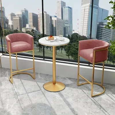 Modern High Back Bar Stool Gold Frame Stylish Metal Counter Chair Kitchen Dining Home Bar Trendy Living Room Seating Solution