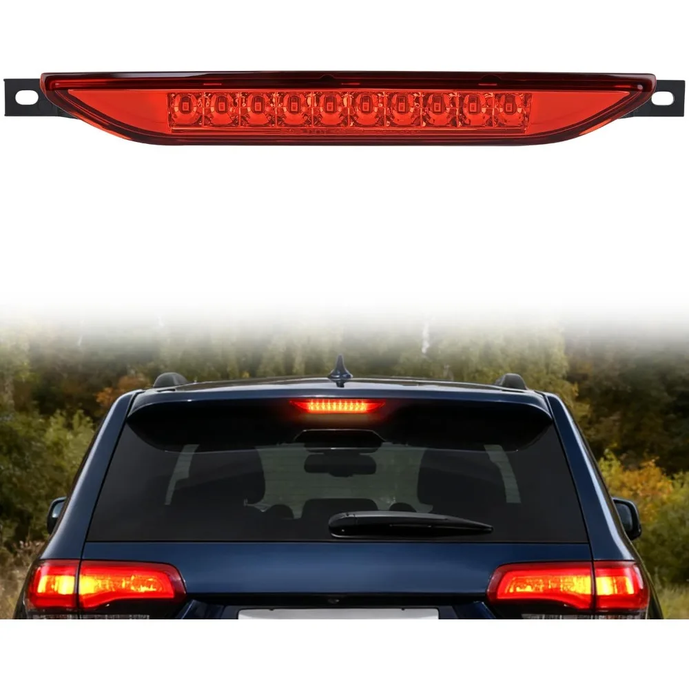 Nilight LED Third Brake Light Compatible with Dodge Caliber 2007-2012, Durango 2011-2017 & Jeep Cherokee 2011-2017, Compass 2007-2016, Smoked Lens High Mount 3rd Stop Light