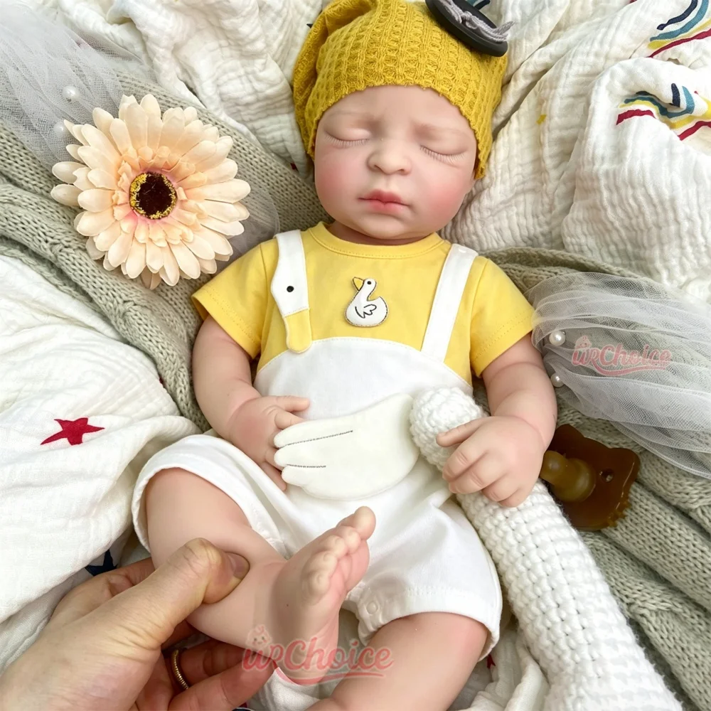 17inch Asleep Full Soft Realistic Silicone Reborn Doll True-to-Life Newborn Shape Weighted Doll for Photography Shooting Model