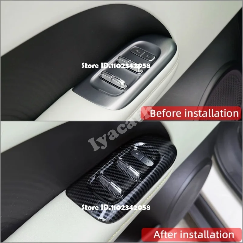 LHD RHD for Chery Q/QQ3 EV 2026 2027 ABS Carbon Fiber Car Window Lift Panel Glass rise Control Switch Button Panel Cover Sticker