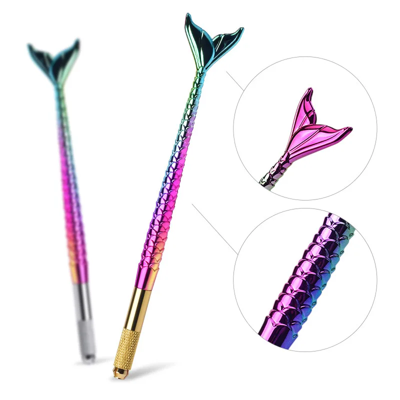 Professional Mermaid Manual Tattoo Pen Machine for Permanent Makeup 3D Microblading Eyebrow Hand Tool Kit