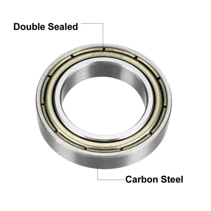 6802ZZ Deep Groove Ball Bearing Double Shield 6802-2Z 1080802, 15mm x 24mm x 5mm Carbon Steel Bearings (Pack of 10) 6802ZZ