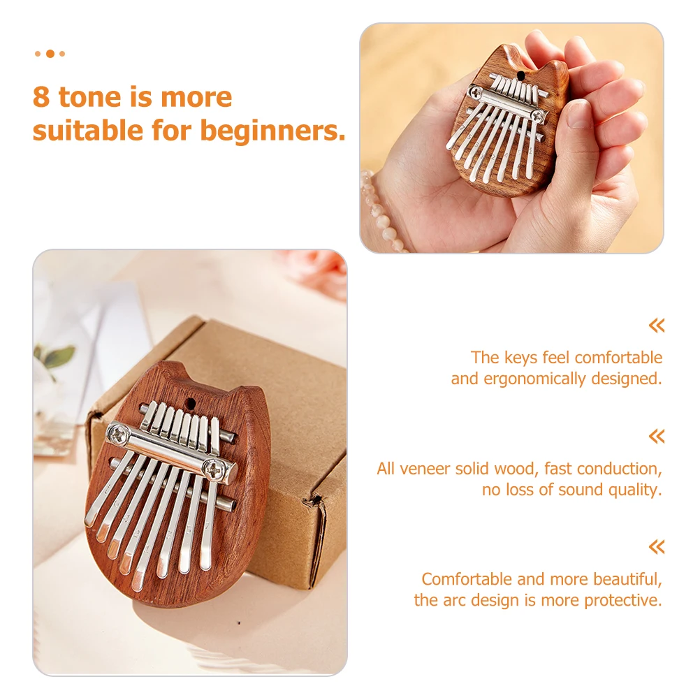 

8 Keys Mini Wooden Kalimba Thumb Piano Finger Piano For Beginner Small Light Music Instrument Gift Kids Lovers Teachers Portable