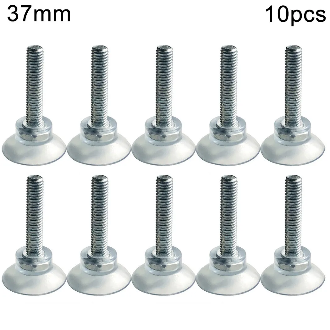 10 Pieces Clear PVC Suction Cups with M8 Thumb Screws and Nuts for Fixing Objects on Glass Walls Casements and Smooth Surfaces
