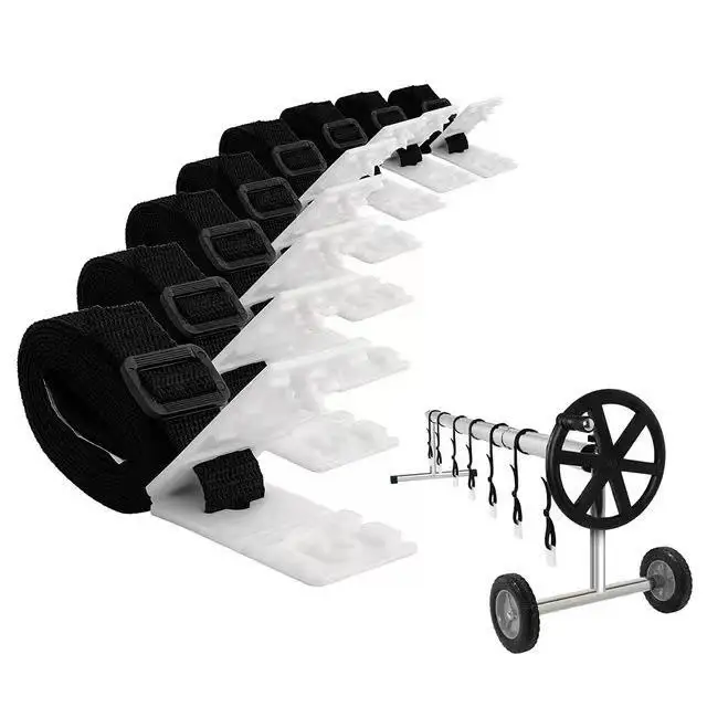 Pool Solar Cover Tying Rope Reel Traction Rope Set Roller Connection Belt Kit
