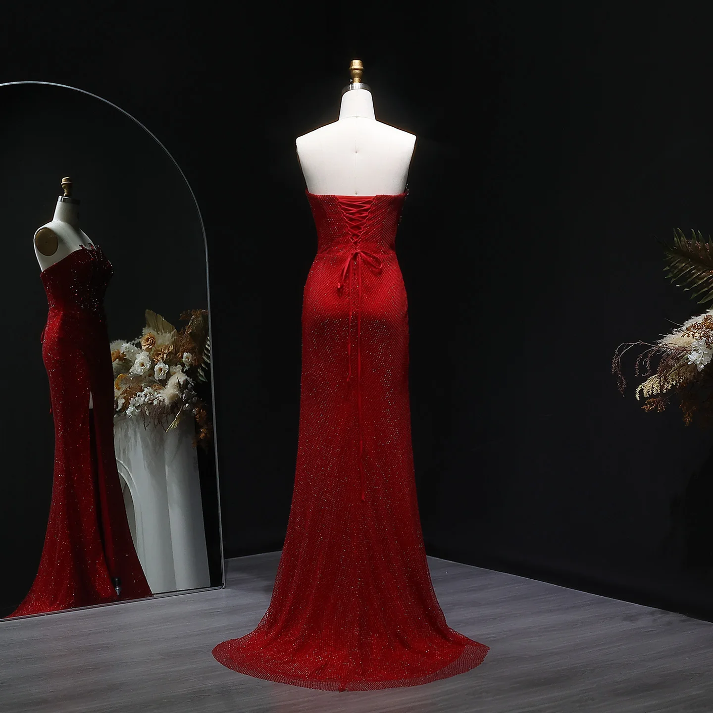 Sharon Said Stunning Crystal Dubai Caramel Mermaid Evening Dress with Slit for Luxury Wedding Prom Party Gowns SS528 Customized image 6