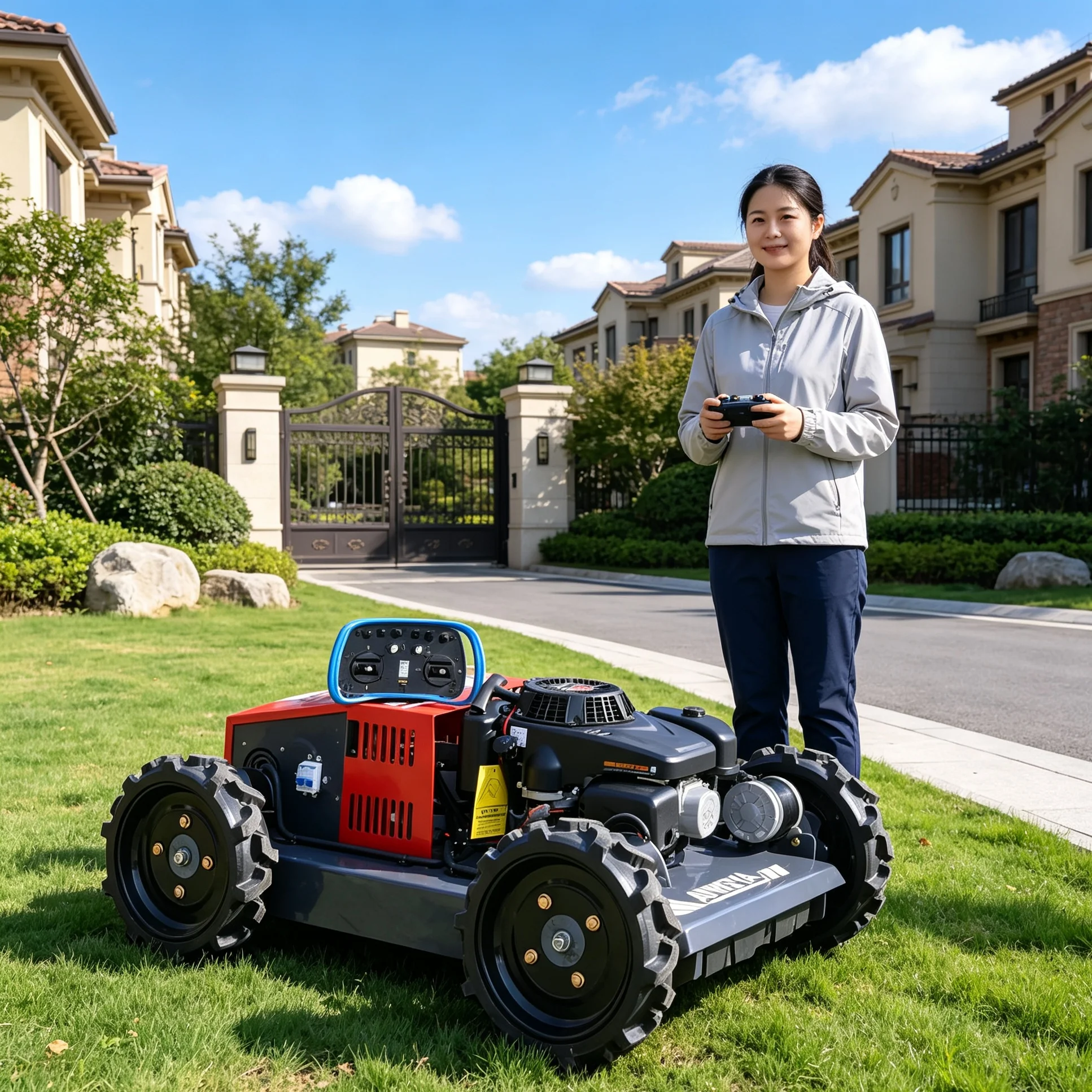 Customized for Small‑Scale Greenhouse Exterior Lawn, 500W Wheeled Portable Lawn Mower, Space‑Saving Storage, Can Be Put Into Nar
