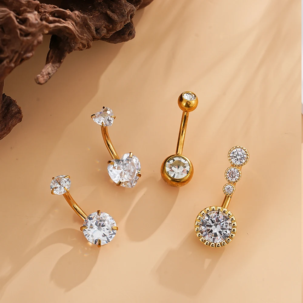 3-8pcs/lot Mixed-Style Belly Button Ring Sets Long Dangled Curved Navel Piercing Nombril Ombligo Women 14G Butterfly Belly Rings