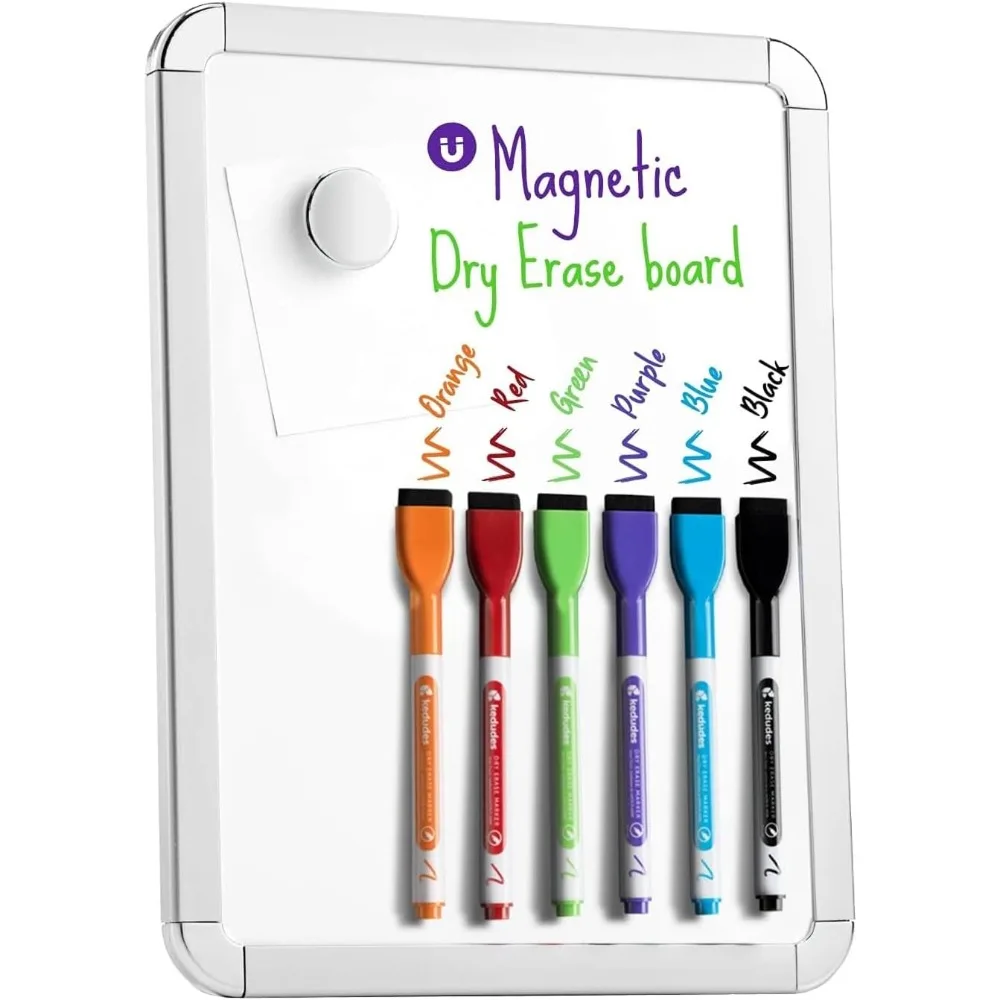 

US Shipping Magnetic Small Dry Erase Whiteboard 8.5 x 11 Inch with 6 Erasable Markers for Fridge Locker Office