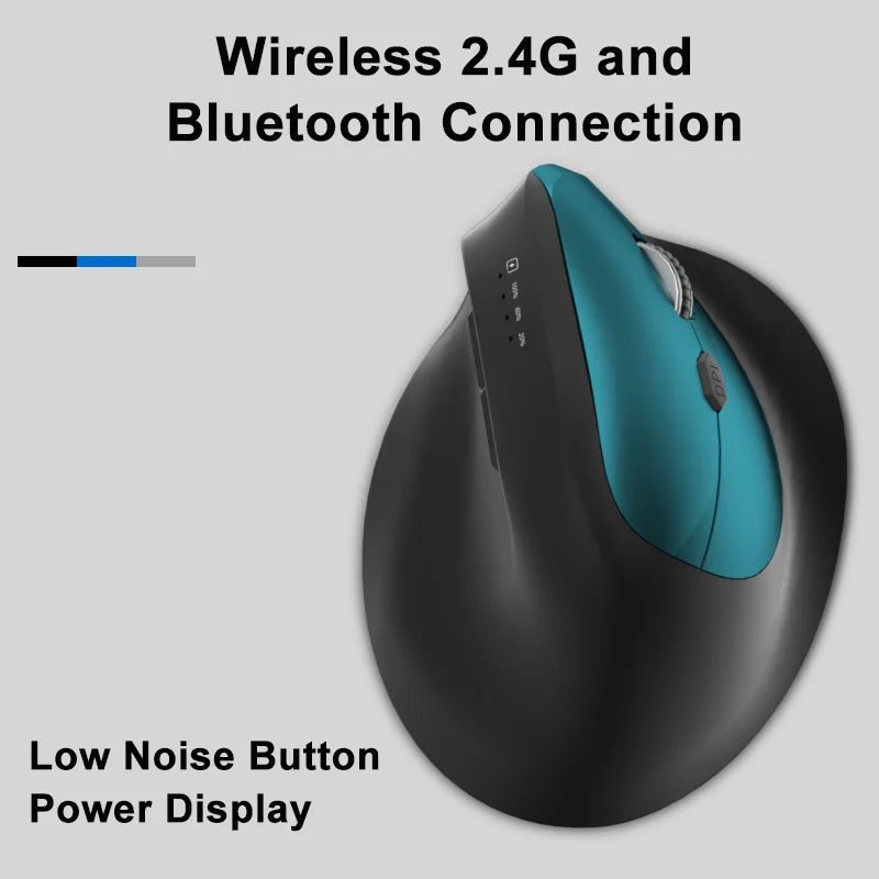 Wireless Dual-mode Mouse Vertical Ergonomics Design Mause Rechargebale DPI Adjustable Button Power Display Office Use Play Game