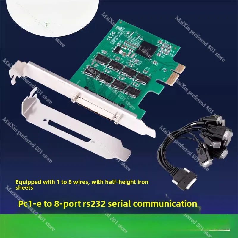 Multi-serial card PCIE to 8-port RS232 serial expansion card COM port, half-height small chassis is available