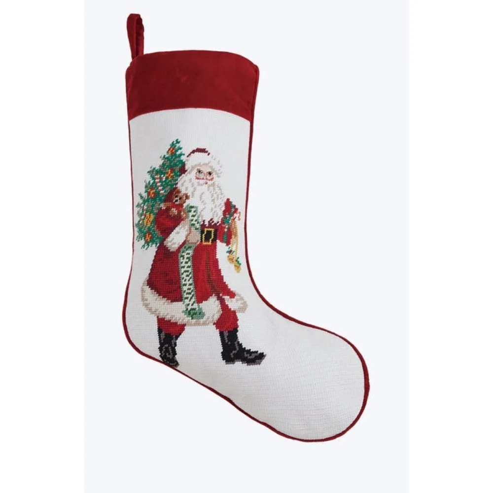 Embroidered Needlepoint Stockings Jingle Claus, 18-inch Height, Home, Indoor