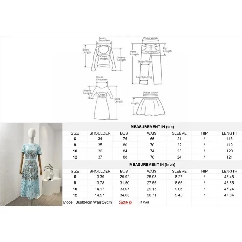 فستان نسائي وردي/أزرق شبكي ميدي فستان دانتيل مرقع مفرغ شفاف من خلال فستان أنيق وأنيق 2025 جديد #4