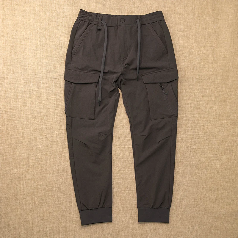 

Мужские повседневные функциональные брюки свободного кроя для спорта и работы, городской стиль, средняя посадка, из нейлона и спандекса, на все сезоны