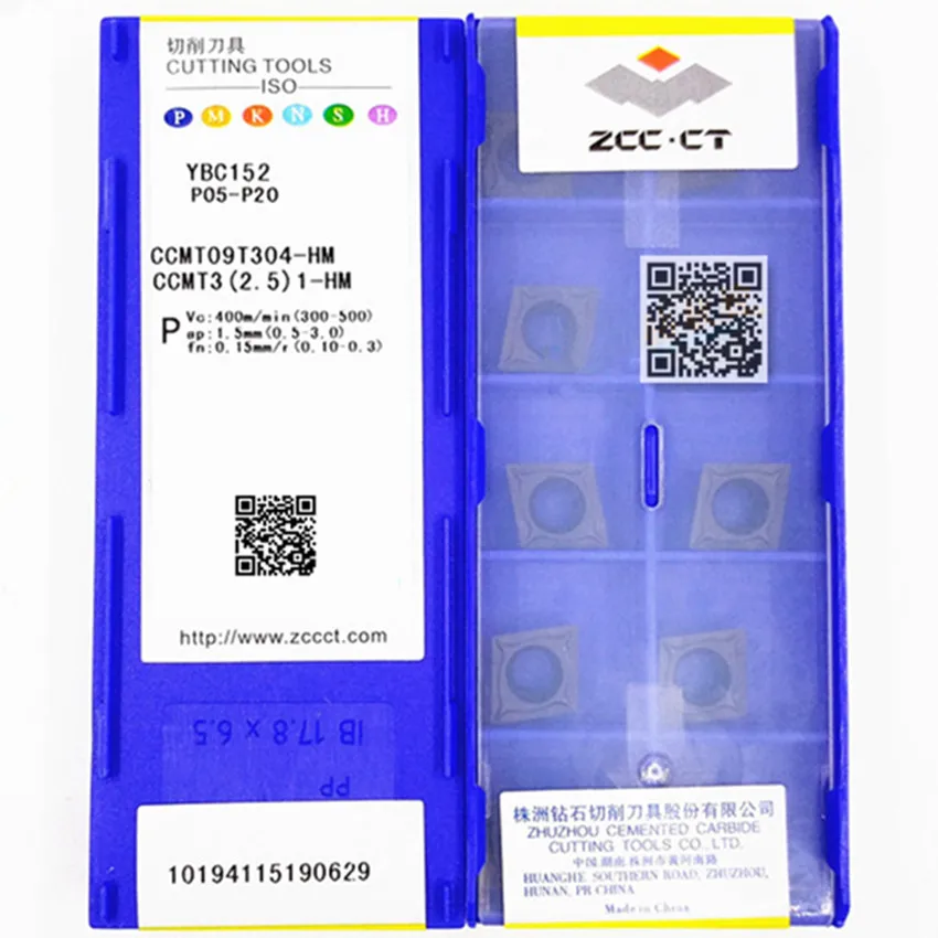 ZCC.CT CCMT060204-HM YBC152/CCMT060208-HM YBC152/CCMT09T304-HM YBC152/CCMT09T308-HM YBC152 CNC carbide inserts 10pcs/box
