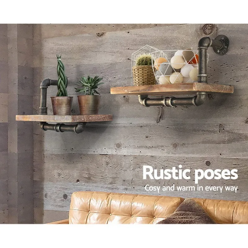 Factory Direct Sales American Industrial Wind Wall Shelf Bookshelf, Living Room Studio Water Pipe Display Rack Storage Rack