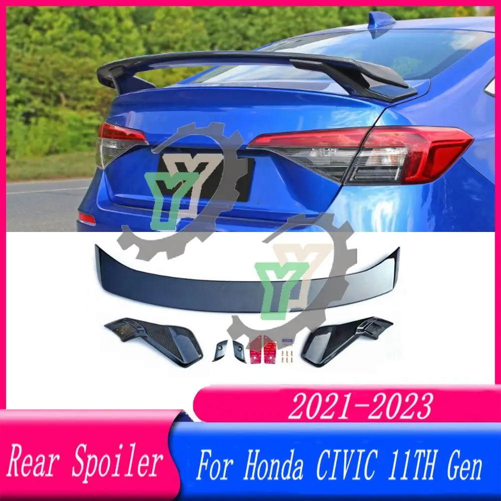 

21 22 High Quality ABS Plastic Car Rear Trunk Spoiler Rear Wing Lip Trim For Honda CIVIC 11TH Gen FE1 FK Sedan 2021 2022 2023