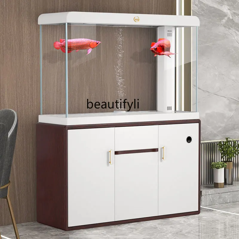 

Fish Tank Living Room Floor Bottom Filter Ultra-White Glass Small Aquarium Change Water Dragon Fish Tank