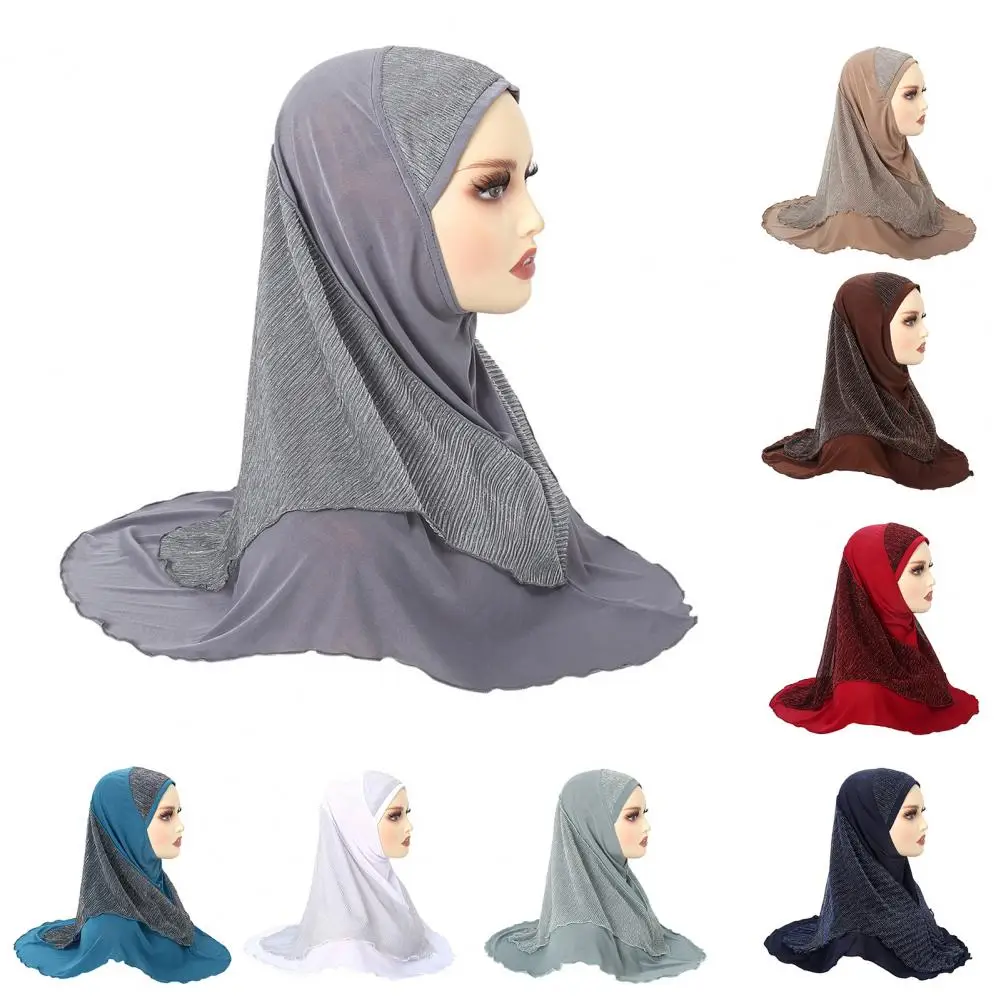 Headscarf Hat for Women Color-blocked Gold Wire Headscarf Women’s Lightweight Breathable Headscarf Hat Soft Crystalline Golden