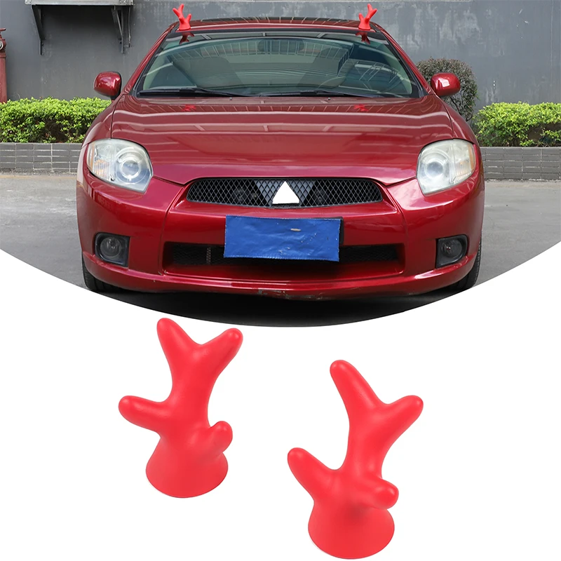 

For Mitsubishi Eclipse 2006-2011 Automotive Car Roof Small Deer Horn Three-Dimensional Decoration PVC Red Automotive Accessories