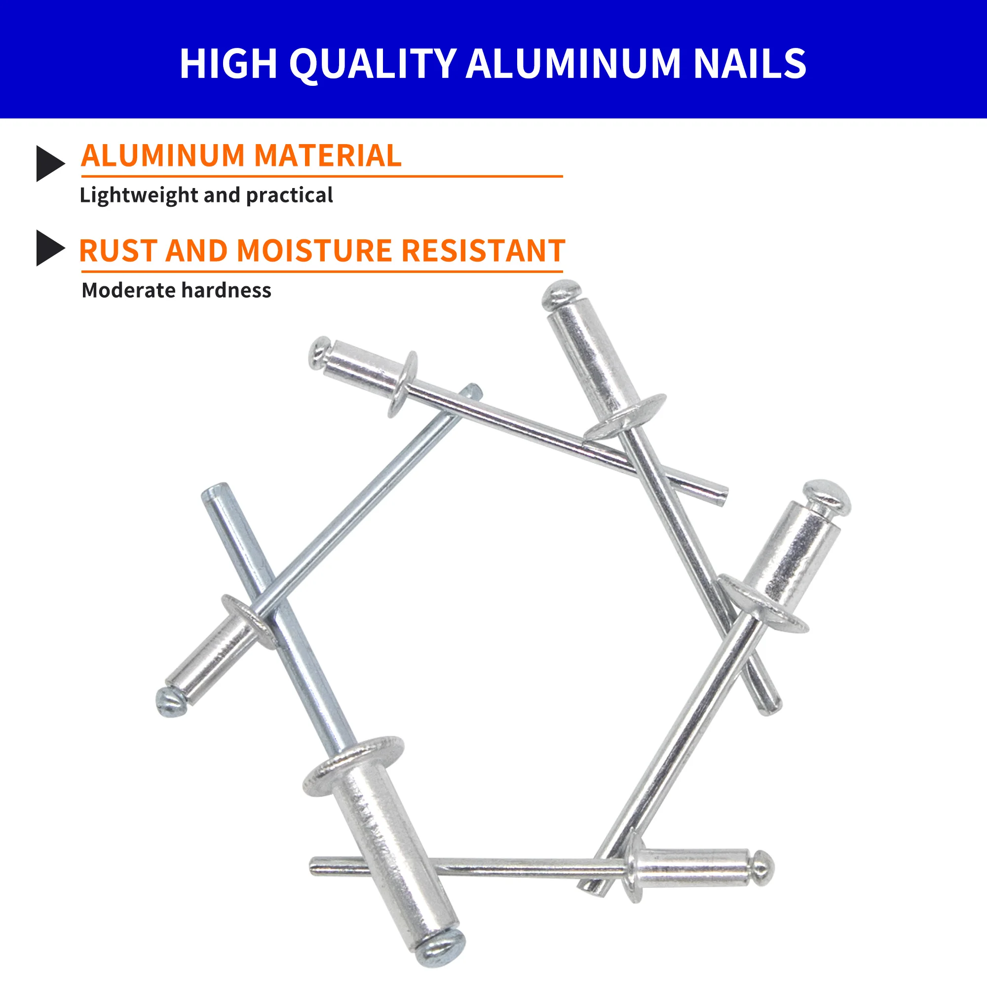 260pcs Pop Rivets Assortment Kit - 12 Sizes Aluminum Blind Rivets for Metal Furniture & Automotive, Assorted Fastener Set