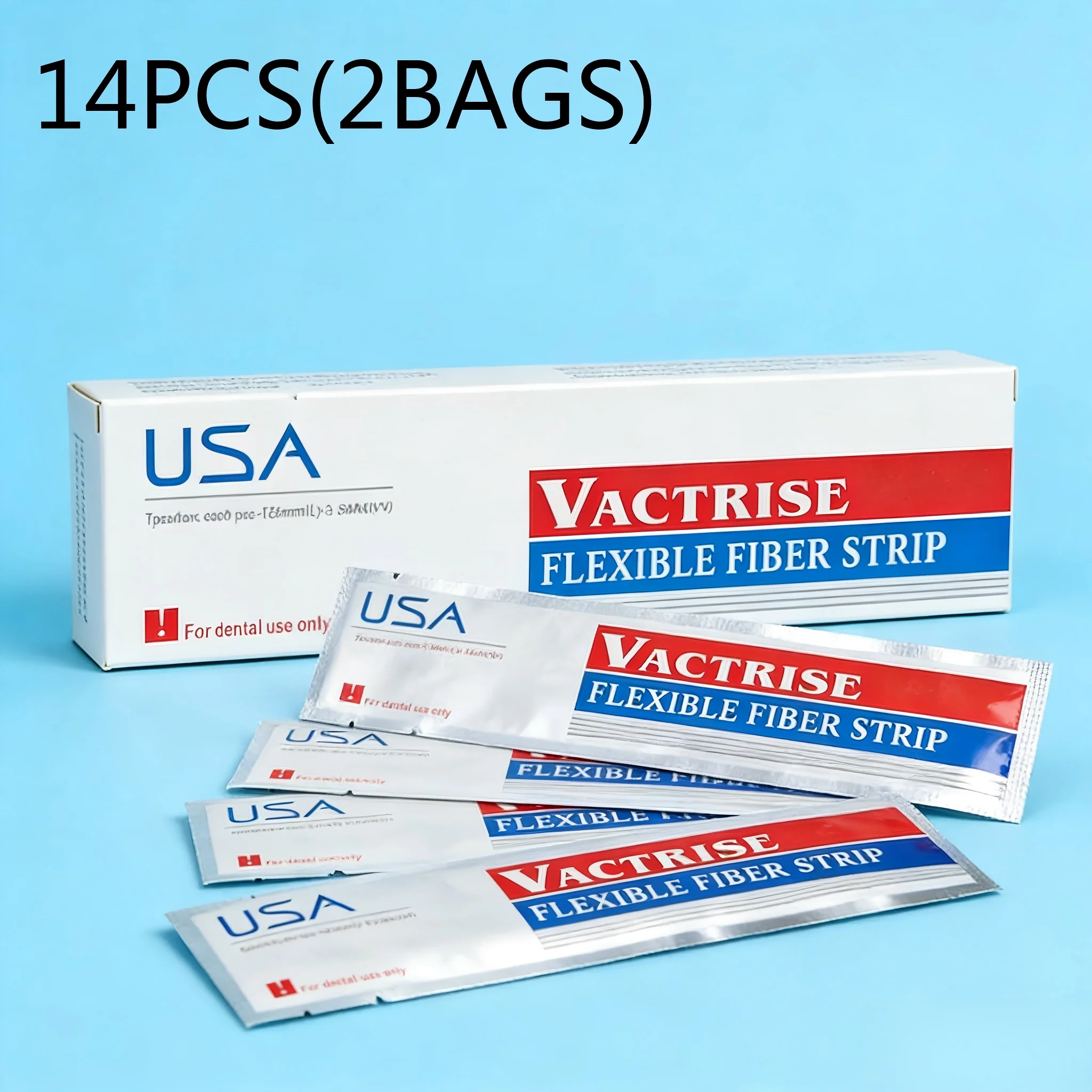 14Pcs Dental Flexible Glass Fiber Splint Strip, 2Bags Light Cure Bonding for Loose Tooth Fixation & Orthodontic Retainer