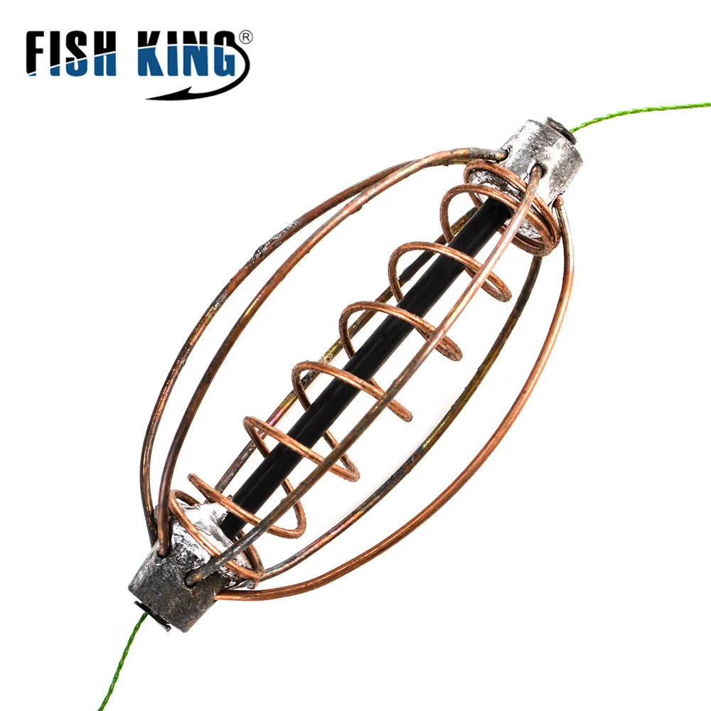 

FISH KING Sinker Fishing Feeder Bait Thrower 20g/25g/30g/35g/40g Fishing Spring Feeder With Hooks for Carp Fishing Accessories