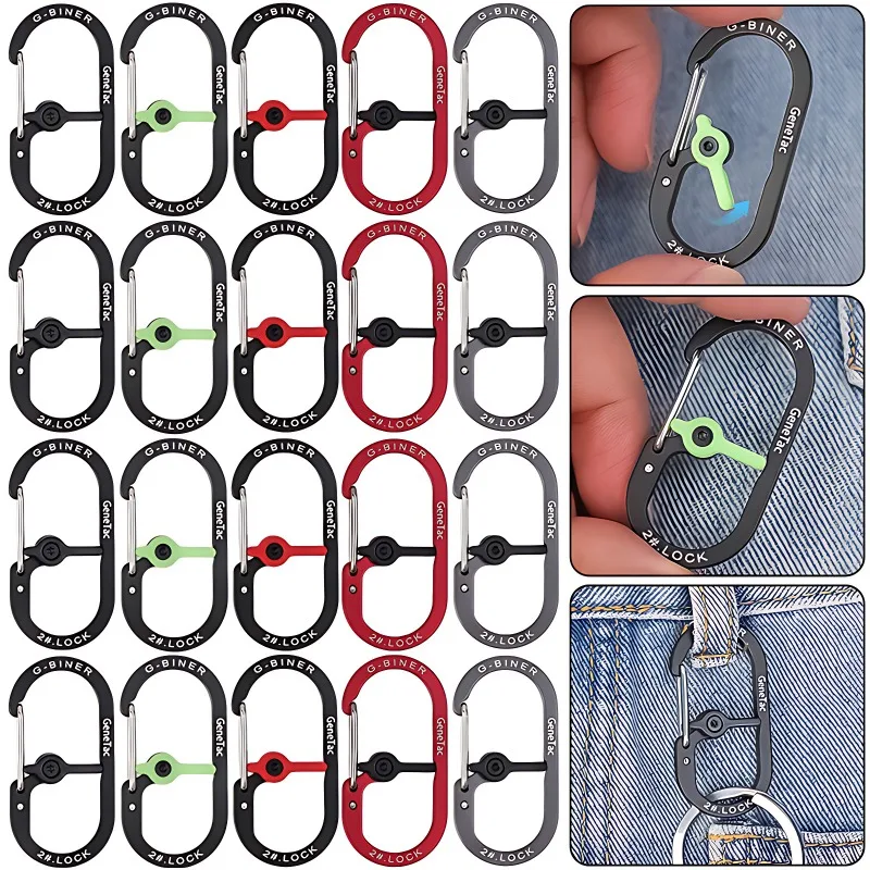 G-type Spring Outdoor Climbing Safety Keychain Aluminum Alloy Multicolor Carabiner  Backpack Buckle Camping Safety Lock