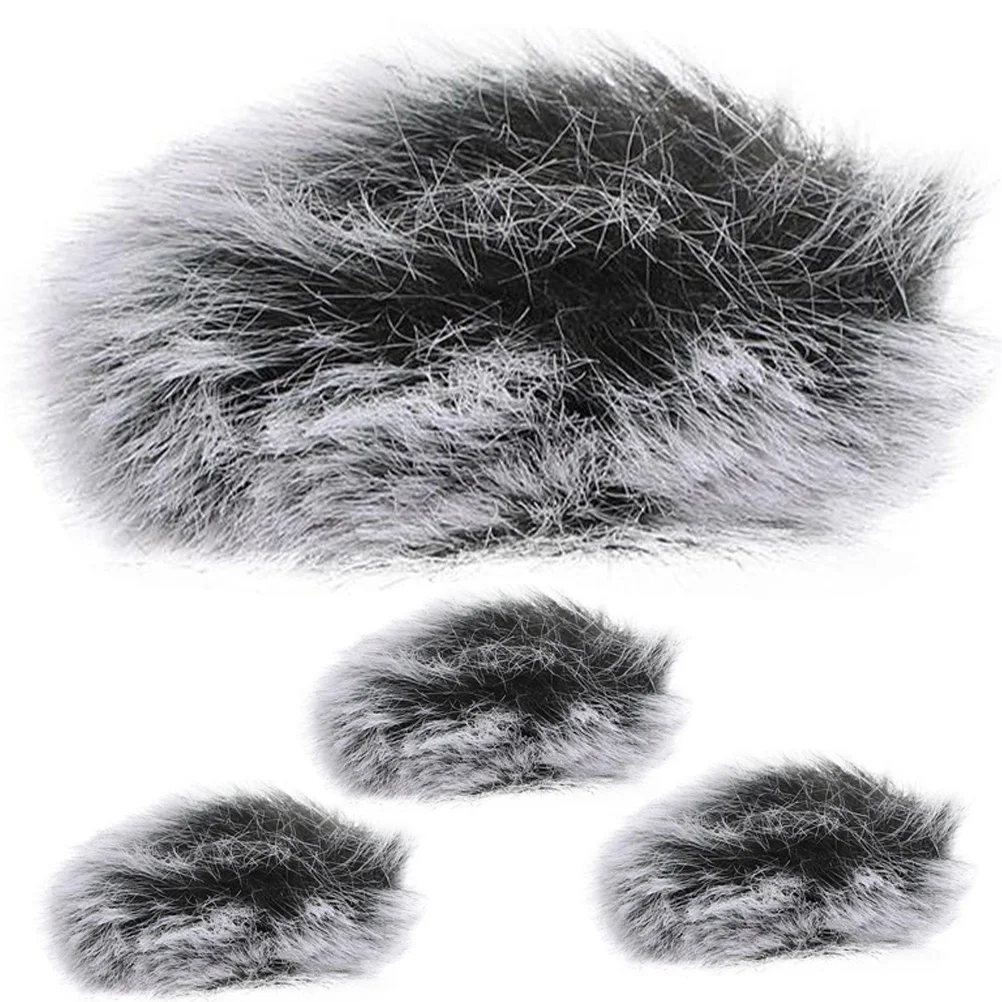 

4pcs Microphone Furry Cover Wind Noise Reduction Outdoor Mic Windscreen Protective Cover For Live Streaming Mic Accessory