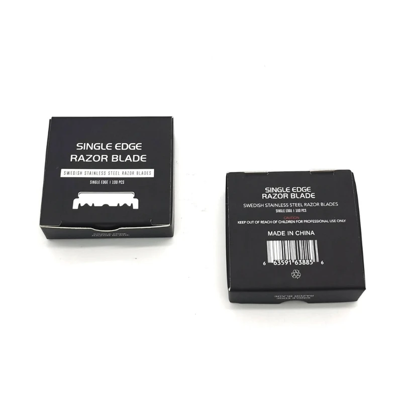 100 قطعة حلاق من الفولاذ المقاوم للصدأ لشفرة حلاقة حافة واحدة لشفرات حلاقة لشفرات الحلاقة الاحترافية دروبشيبينغ