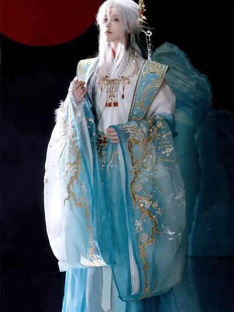 

[Tree god]Hanfu 2025 New Spring Summer Improved Straight Skirt National Style Unisex Fairy Ancient Costume Set