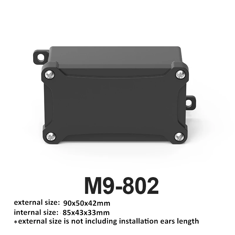 Zwarte IP68 waterdichte kunststof buiten junction box, vlamvertragend, verzegelde behuizing voor regenbestendige toepassingen