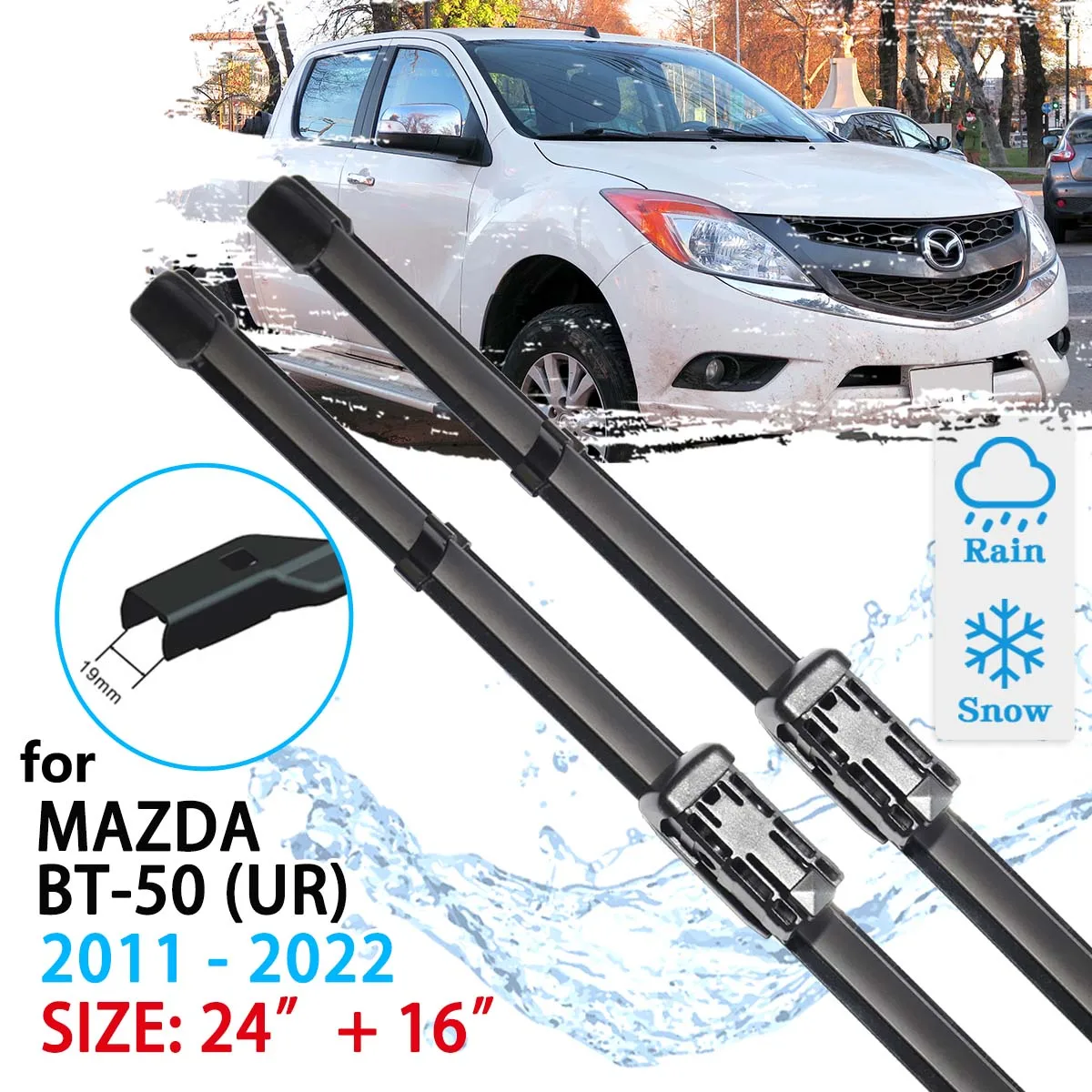 Car Front Wiper Blade For Mazda BT-50 UR UP UR TF 2011~2022 Windscreen Windshield Accessories Window 2021 2020 2019 2018 2017