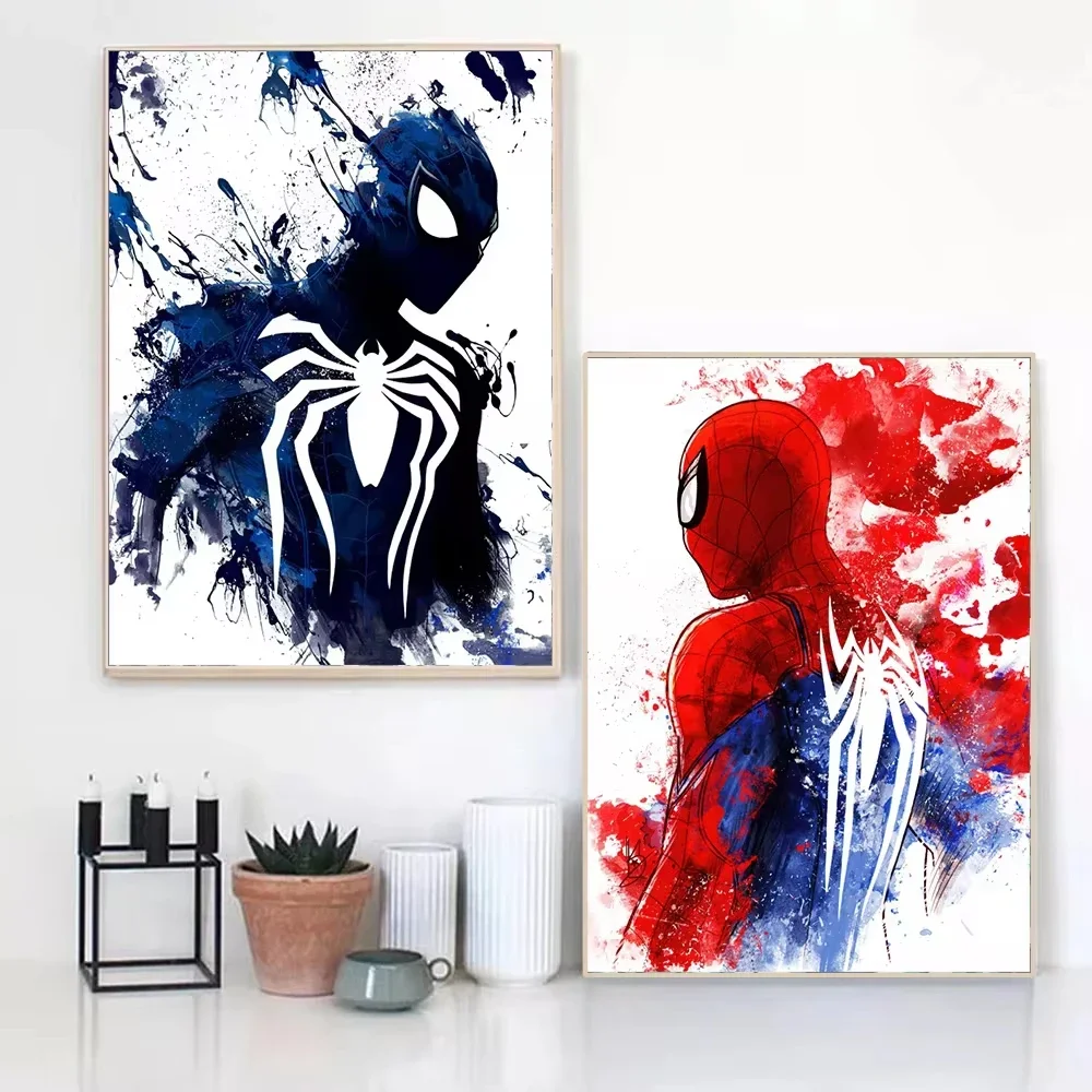 Modern Marvel Movie Watercolor SpiderMan Superhero Canvas Posters Home Wall Art Painting Print Picture Room Decor Murals - view 3