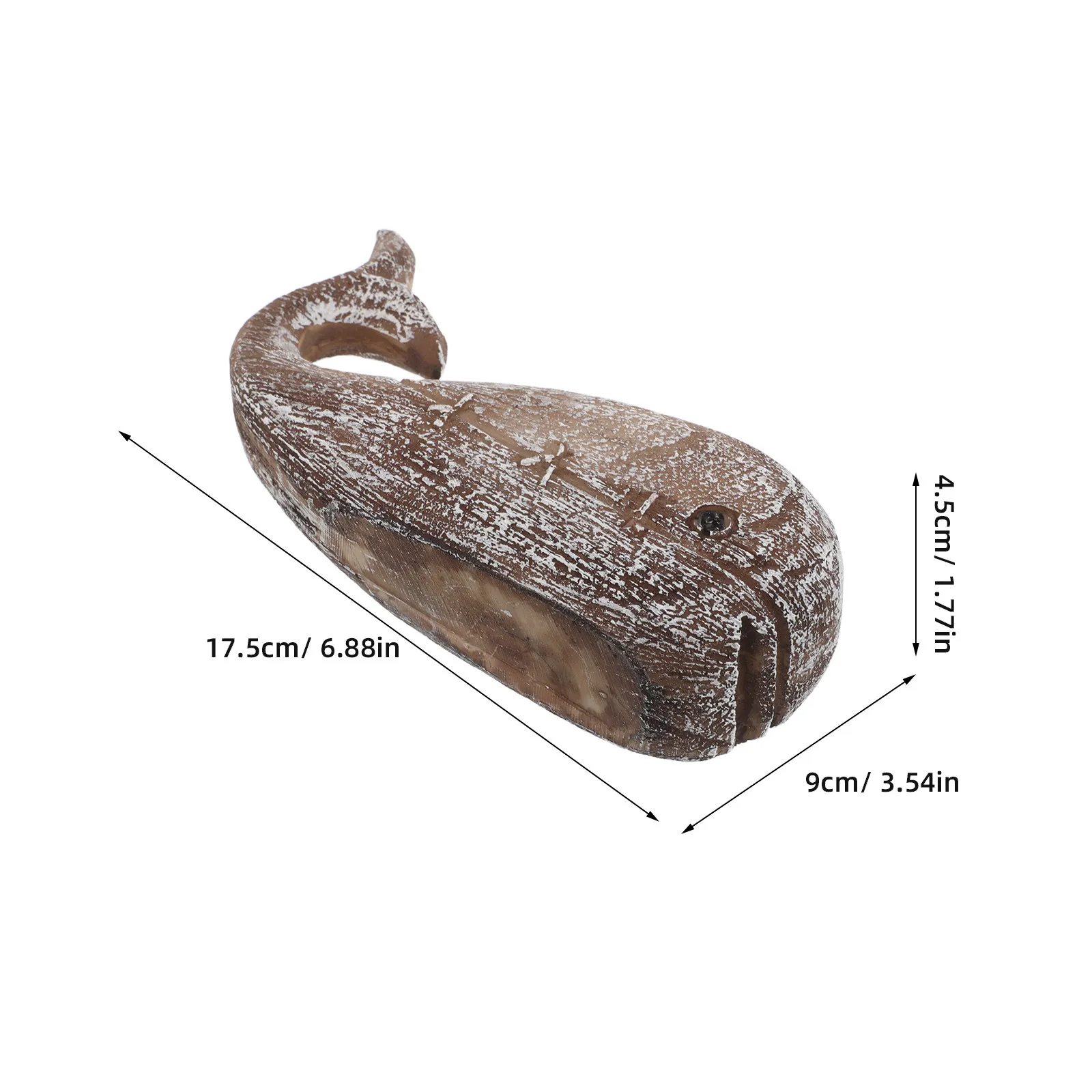 Whale Sculpture Resin Finish 6.88x3.54 Inch Coastal Decor Nautical Ocean Theme for Study Living Room Coffee Table