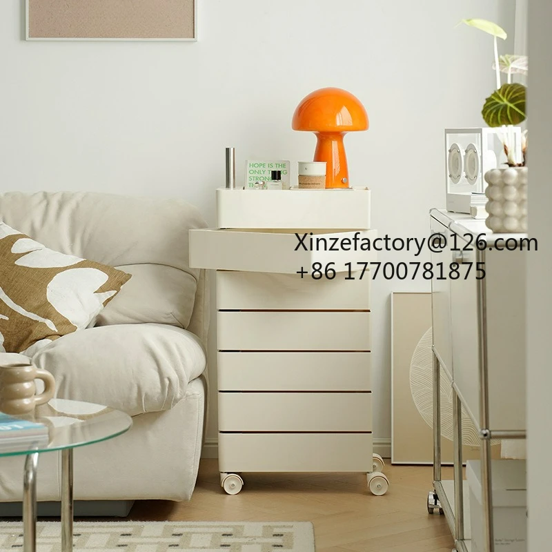Factory Direct 2026 Top Rated Removable Storage Cabinet Home Locker Simple Living Room Side Cabinet Rotary Bedside Table