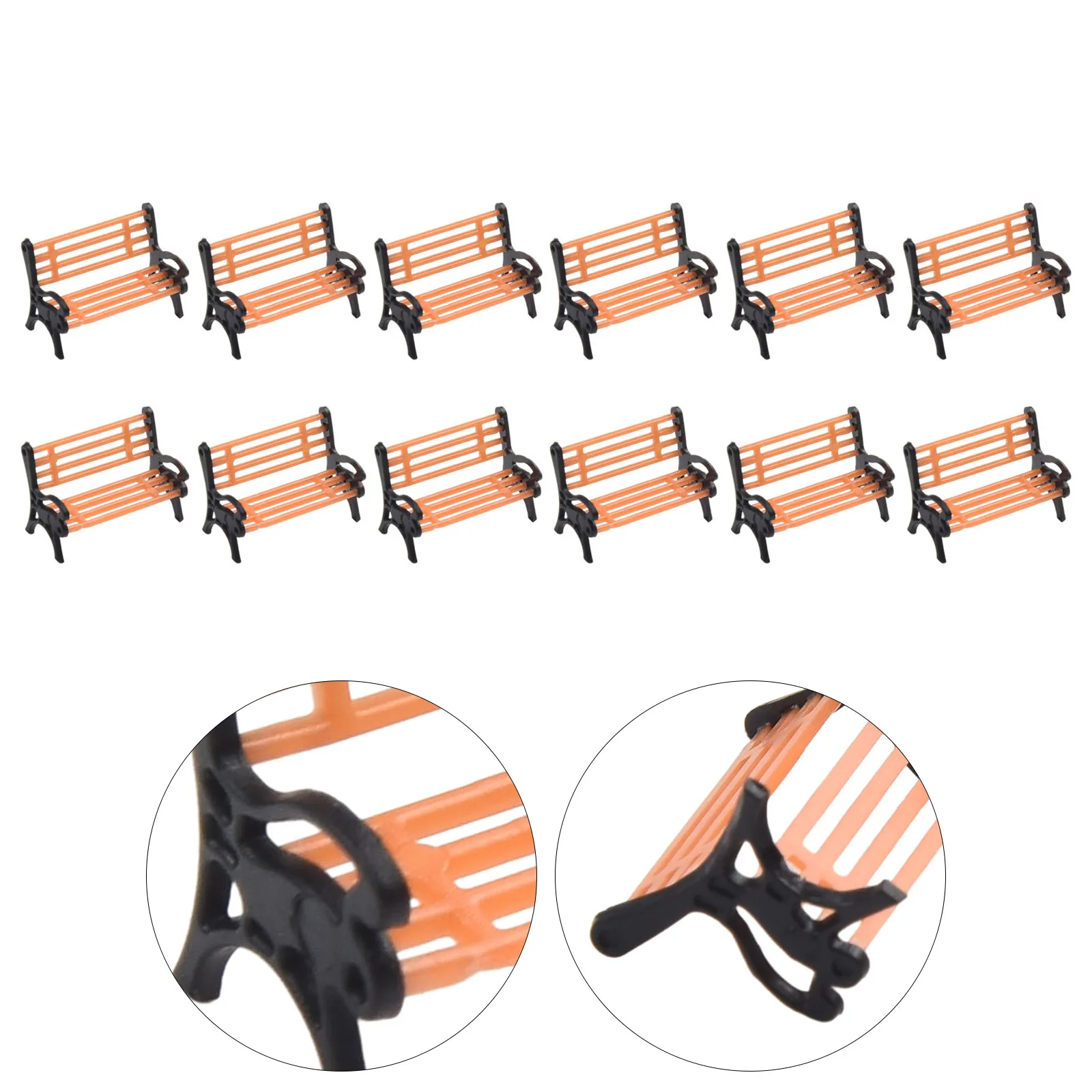 New Model Train Model 1:50 Bench Chair Model Park Bench Park Layout Settee Street 100% Brand New 12pcs Model Train High Quality