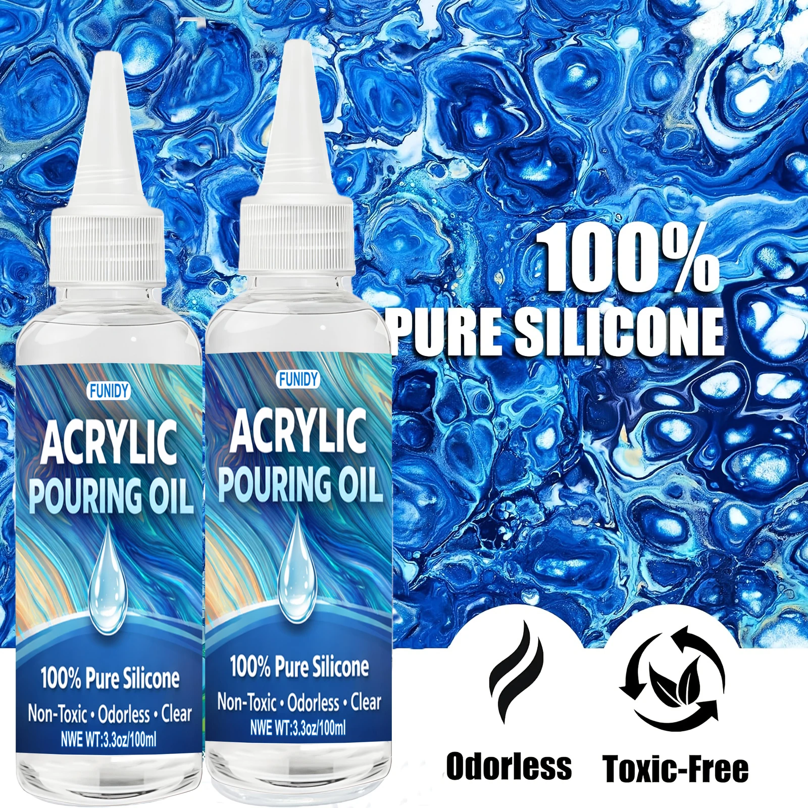 Pouring Oil for Art,Dramatic Cell Activator for Acrylic Paint Pour,100%Medium Compatible with All Painting Acrylic or Watercolor